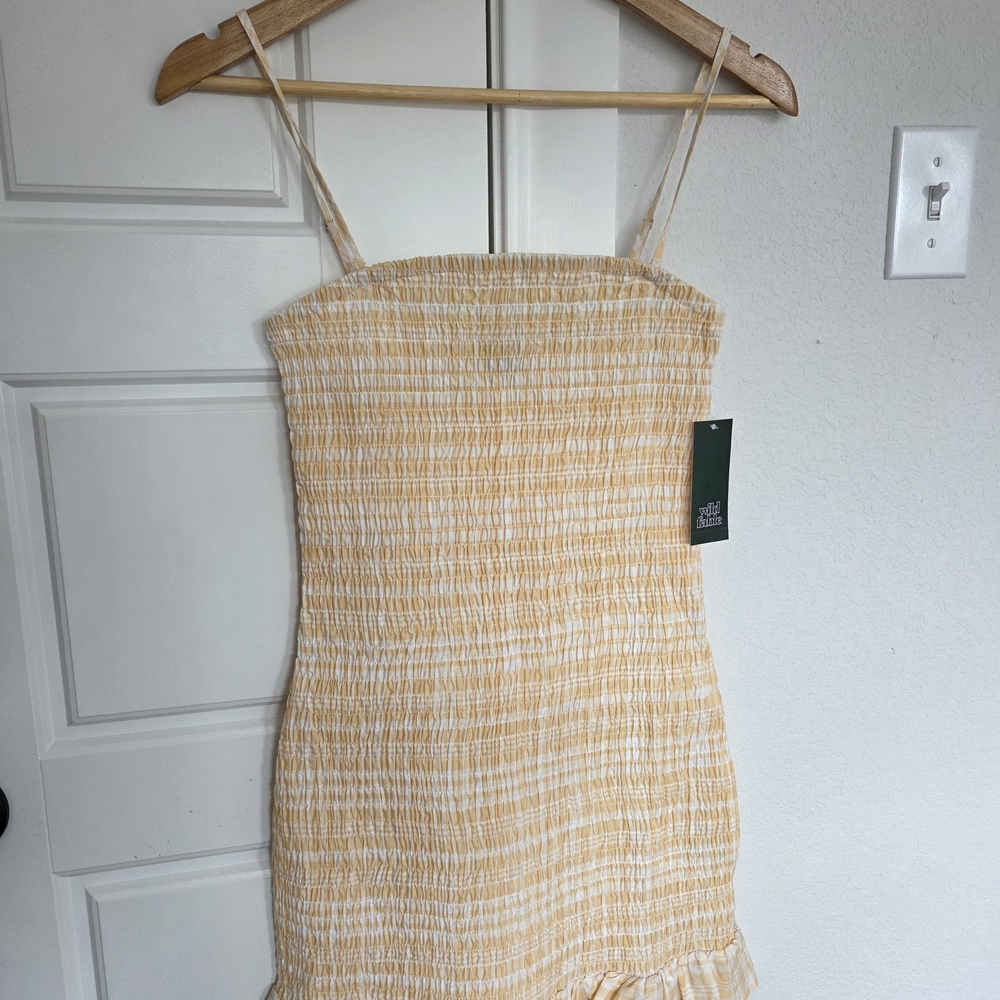 Wild Fable Yellow and White Mini Dress